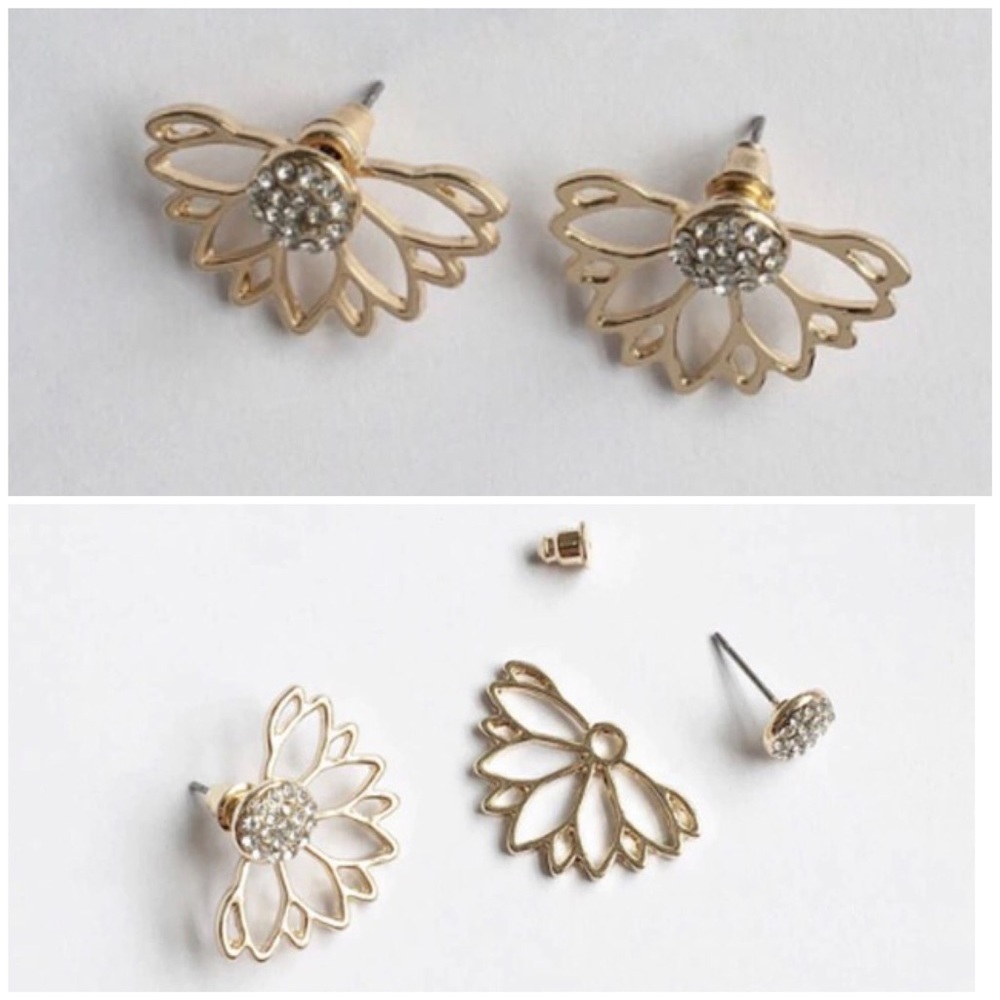 NEW!๐๐๐ผFLOWER BLING JACKET STUDS! ๐ผ๐๐GOLDEN! - Picture 5 of 8
